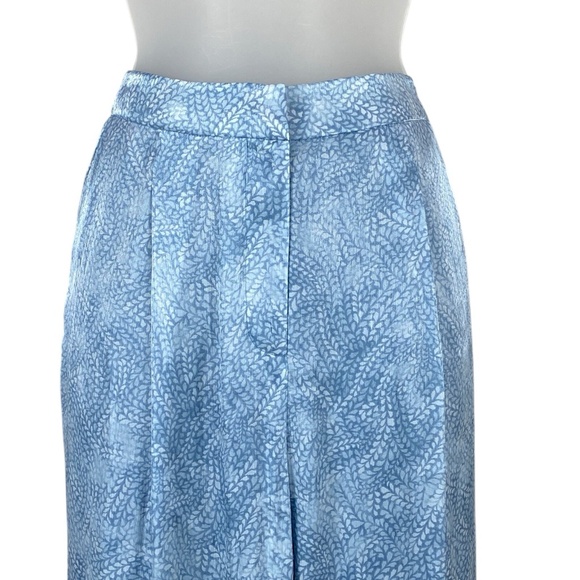 Michael Kors Petite Small Petal Wide Leg Pants High Rise Pleated Pockets - Picture 7 of 8